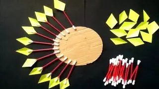 Wall Decoration From Cotton Buds/Paper Flower Wall Hanging Craft Ideas | Paper /Cardboard Crafts