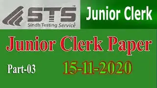 Junior Clerk (STS) 15-11-2020 complete solved paper: Part -03