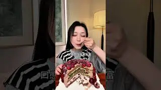 So Soft It Melts Instantly 🍓🍫 | Strawberry Chocolate Layer Cake ASMR Mukbang 🤯✨#mukbang