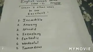 learn 7 other ways to say Excellent ,improve english vocabs daily Day 1# shorts