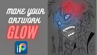 Glow Art of GAARA | ibisPaint app | Draw outline and add glow effect