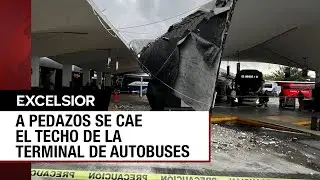Colapsa techo de terminal de autobuses en Aguascalientes tras reciente remodelaci&oacute;n
