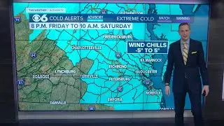 Cold weather advisory for parts of Virginia; wind chills will range from -5&deg; to 5&deg;
