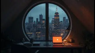 Soft Rain in NYC 🌧️ Midnight Window for Sleep, Study and Relaxation (Urban Flow #2)