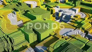 Abstract 3D Background Loop. Colorful Cube Blocks Background.