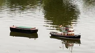 Sun XXI RC model tug towing a barge