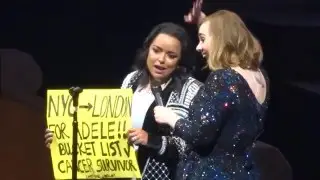 Sarcoma patient on stage at Adele concert