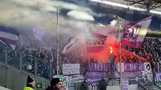 MSV Duisburg - VFL Osnabr&uuml;ck  1:2 Pyro 28.01.2023 Ultras Violet Crew Support