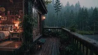 Gentle Forest Rain Falling on a Cozy Cabin 🌲 | Relax and Drift Into Deep Sleep