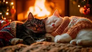 🐾 Уютные кошки и камин 😸 Теплый огонь и успокаивающее мурлыканье