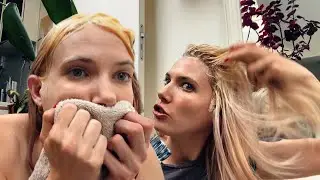 BLEACHING MY OWN ROOTS AND THEN MY WHOLE HEAD ...  SORRY BRAD MONDO....