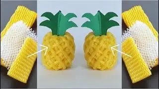 Fruit Foam Net Wrapper reuse ideas | DIY Fruit Foam Cover Craft | Best Out of Waste| Pineapple craft