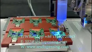 Jet valve dispensing circuit board
