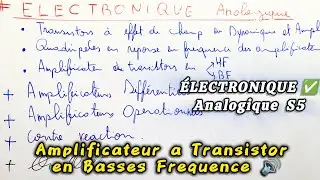 Électronique Analogique S5 - AMPLIFICATEUR à Transistor en Bases Fréquences 🔌💡
