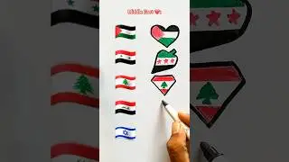 Draw Palestine 🇵🇸, Lebanon 🇱🇧, Syria 🇸🇾, Iraq 🇮🇶 #palestine #lebanon #syria #iraq