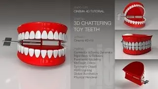 Cinema 4D Tutorial - 3D Chattering Toy Teeth
