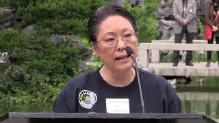 Multnomah County Commissioner Lori Stegmann speaks at the May 8th event.