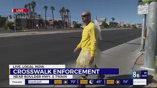 'RULES OF THE ROAD': Law enforcement officers demonstrate crosswalk safety, remind drivers to stop f