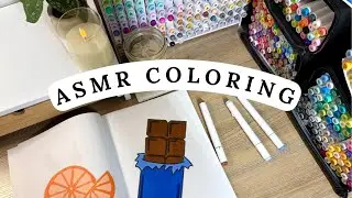 ASMR coloring compilation videos, marker, paper sounds | relaxing satisfying coloring compilation 