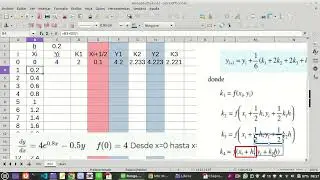 Runge Kutta orden 4 en Excel