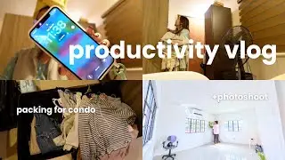 Productivity Vlog | Flower shop Photoshoot + Packing for Condo 🏠📸