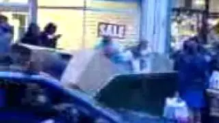 People in a skip, Castle St, Sligo City Centre.