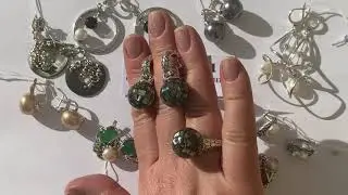Жемчуг натуральный, майорка. Кольца и серьги. Завод Вега.