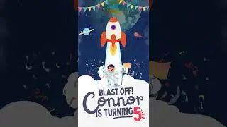Outerspace Video Invitation | Outerspace Theme Birthday Party  | Digital Invitations #shortsfeed