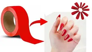 DIY - HOW TO MAKE FAKE NAILS WITH BLACK TAPE at HOME - NO NAIL GLUE!