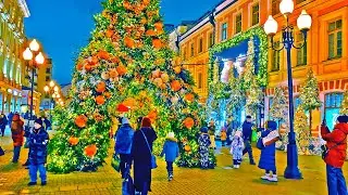 ❄️ New Year's Moscow 2025 right now 🥳 Fairytale winter Russian streets! Christmas Tree Lighting 4K
