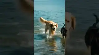 Dogs running and jumping in water 💧 😍 #nature #subscribe #shorts #viralvideo