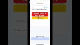 Marina Protocol Quiz Answer - 16 Sep | Marina Protocol Today Answer | Free Crypto 2025 | #Shorts