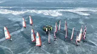 Xinjiang: Eis-Segelregatta am Bosten-See zieht Winterg&auml;ste an