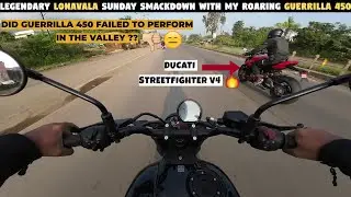 Sunday Morning Ride To LONAVALA On My Guerrilla 450 😍 | Pune to Lonavala | Ducati Streetfighter V4 🤩