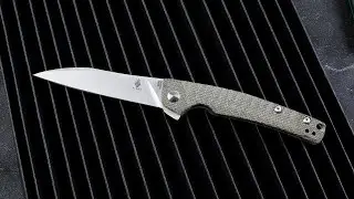 Kizer Splinter Folding Knife with Clip Green Micarta Handle Material Knife