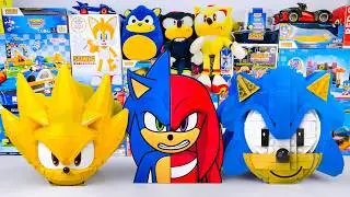 Unboxing Sonic The Hedgehog Toys Collection ASMR | Sonic Half Head vs Knuckles Half Head Boxes