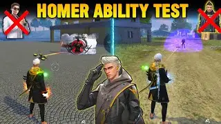NEW HOMER CHARACTER ABILITY TEST - GARENA FREE FIRE