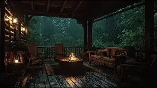 Rain on the Wooden Porch at Night 🌧️ | Relaxing Rain Sounds for Deep Sleep & Stress Relief