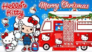 AESTHETIC CAMPER VAN 🚐 : How to Make the Perfect Christmas House for HELLO KITTY | Toca Life World