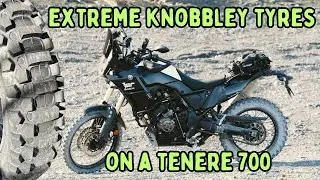 Мы поставили шины Metzeler MC360 с полным набором шипов на Tenere 700.
