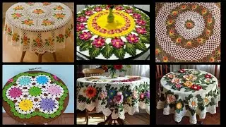 Round crochet table cover design//