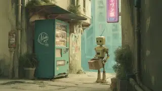 Quiet Robot in Neon Alley &ndash; Ambient Lofi Beats for Focus & Calm