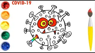 C&oacute;mo dibujar un VIRUS para Ni&ntilde;os   How to draw Omicron Virus #dibujosfaciles