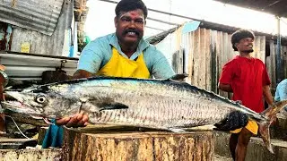 #KASIMEDU CHITTA DURAI VANJEERAM FISH SLICE CUTTING VIDEO #KASIMEDU MEENGAL