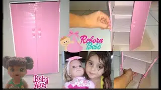 Como fazer  guarda roupa de papelão para Boneca / Guarda roupa de papelão  para  Baby Alive