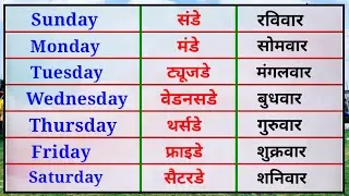 Week name | Sunday monday | Day of the week | sunday monday ki spelling | saptah ke naam संडे मंडे