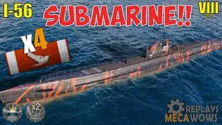 Submarine I-56 4 Kills & 143k Damage | World of Warships Gameplay