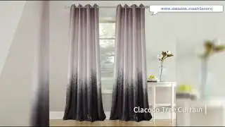 Grey Purple Tree Blackout Curtain Clacoco