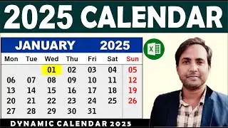 Calendar 2025 in Excel | Excel me 2025 ka Calendar kaise banaye  #exceltutorial #calendar