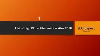 List of high PR profile creation sites 2018